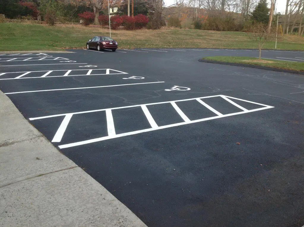 White Markings and Numbering in the Parking Lot