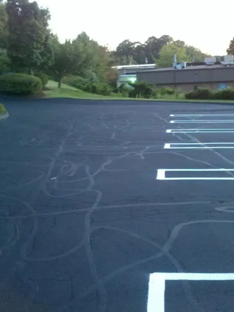 A wide parking lot